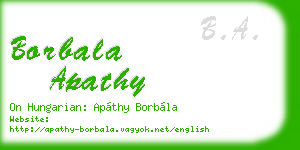 borbala apathy business card