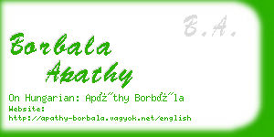 borbala apathy business card